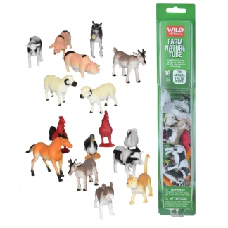 Wild Republic Nature Tube*Tube of Farm Figurines with Playmat